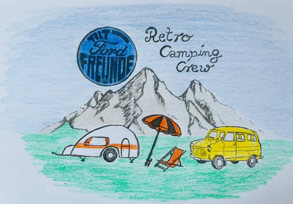 Retro Camping Crew Logo